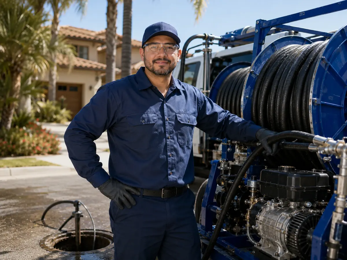 Hydro jet sewer cleaning in New Cuyama