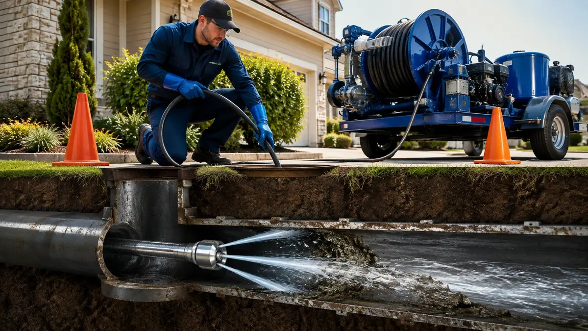 Main Sewer Line Hydro Jet Cleaning in New Cuyama